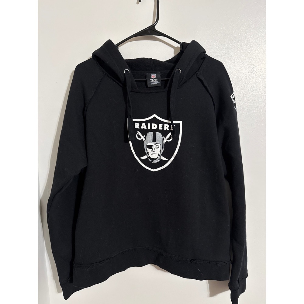 NFL Team Apparel Womens Las Vegas Raiders Hoodie Black XL Pullover Sweatshirt